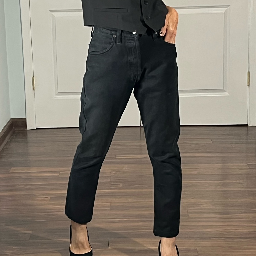 RE/DONE Levi’s black straight legs jeans size 24 - Picture 4 of 14